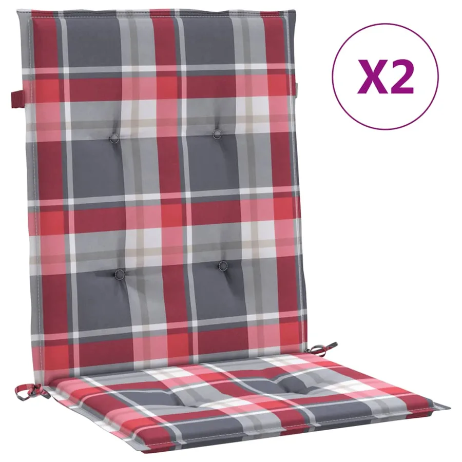 Coussins de chaise de jardin à dossier bas lot de 2 - 2