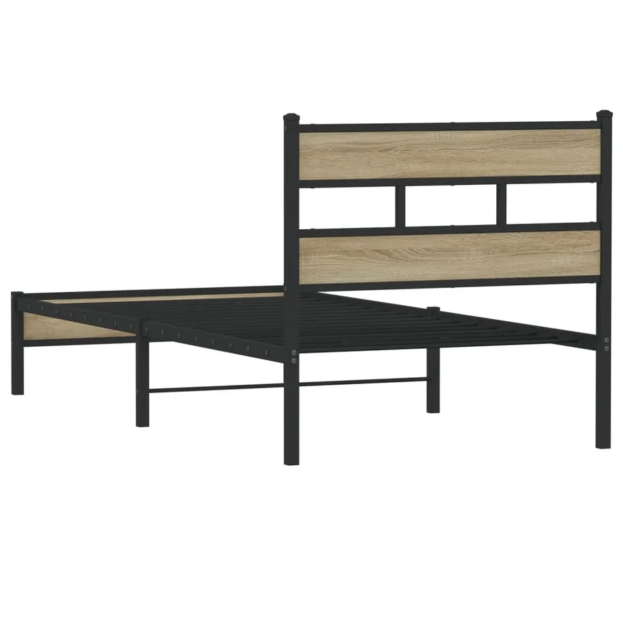 Cadre de lit sans matelas chêne sonoma 100x190 cm - 6