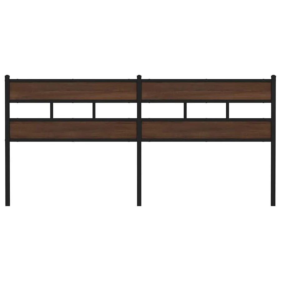 Tête de lit de remplacement chêne marron 180 cm acier et bois d'ingénierie - 3
