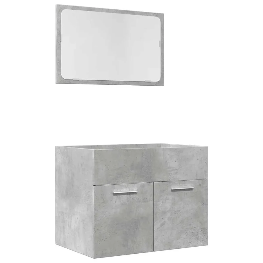 Ensemble de meubles de salle de bain 2 pcs gris béton - 2
