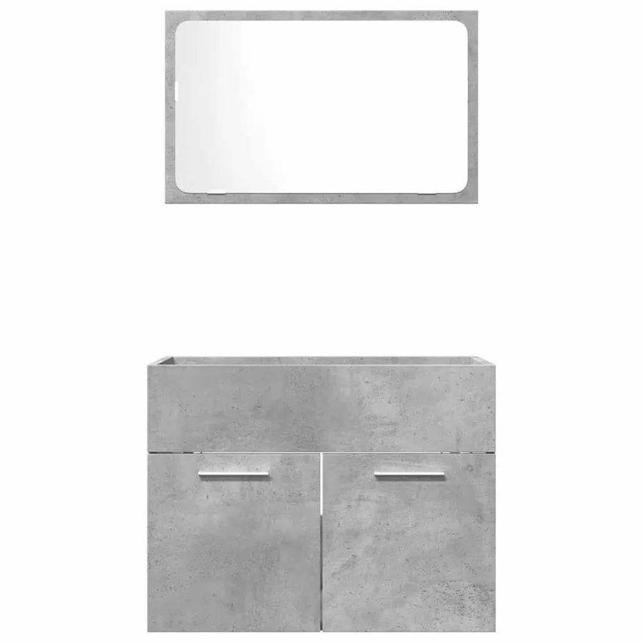 Ensemble de meubles de salle de bain 2 pcs gris béton - 4