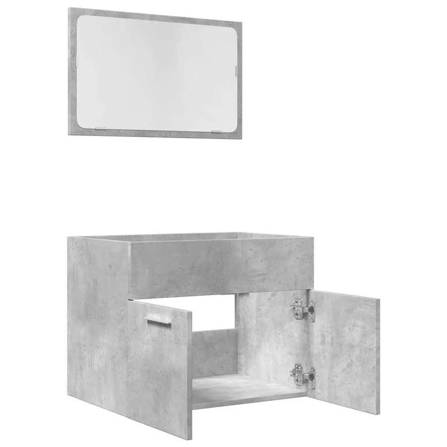 Ensemble de meubles de salle de bain 2 pcs gris béton - 5