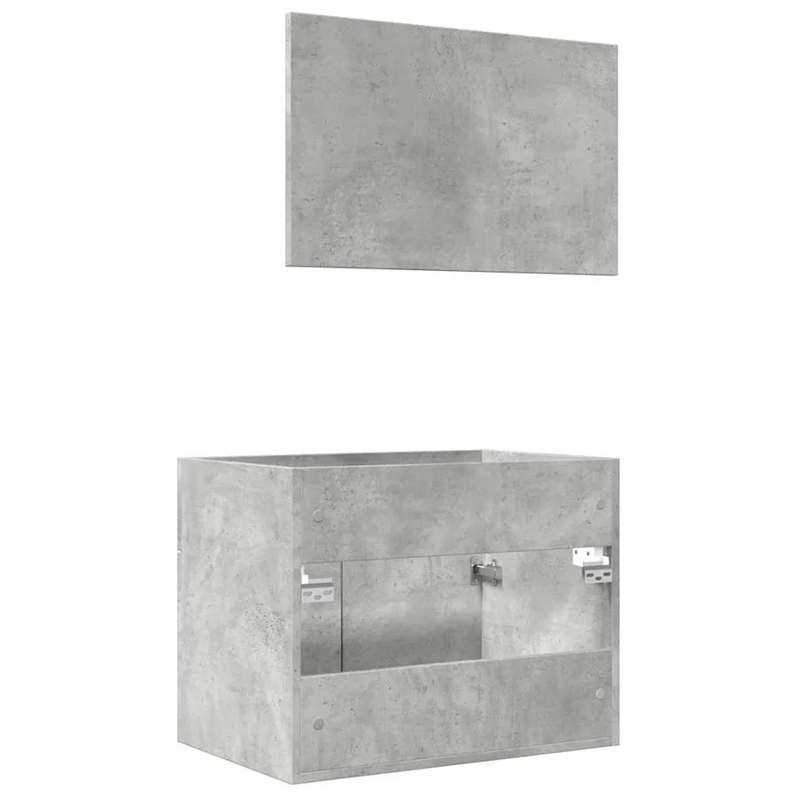 Ensemble de meubles de salle de bain 2 pcs gris béton - 7