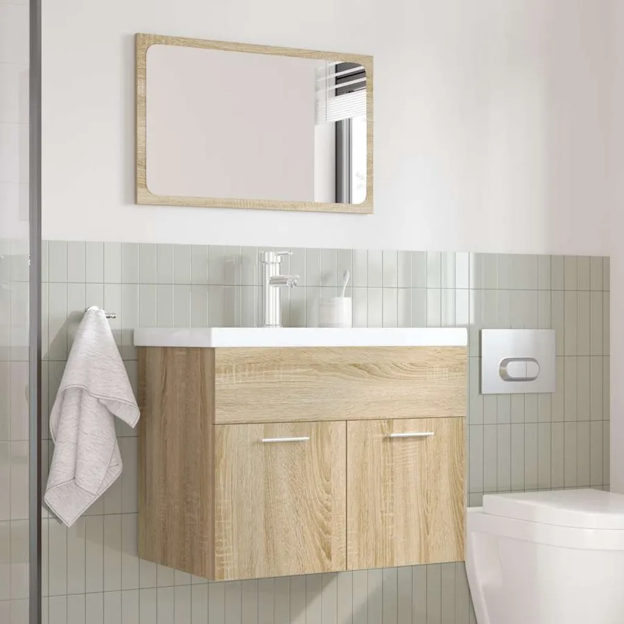 Ensemble de meubles de salle de bain 3 pcs chêne sonoma - 3