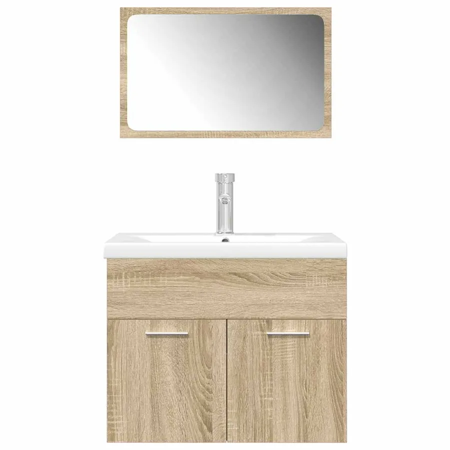Ensemble de meubles de salle de bain 3 pcs chêne sonoma - 4