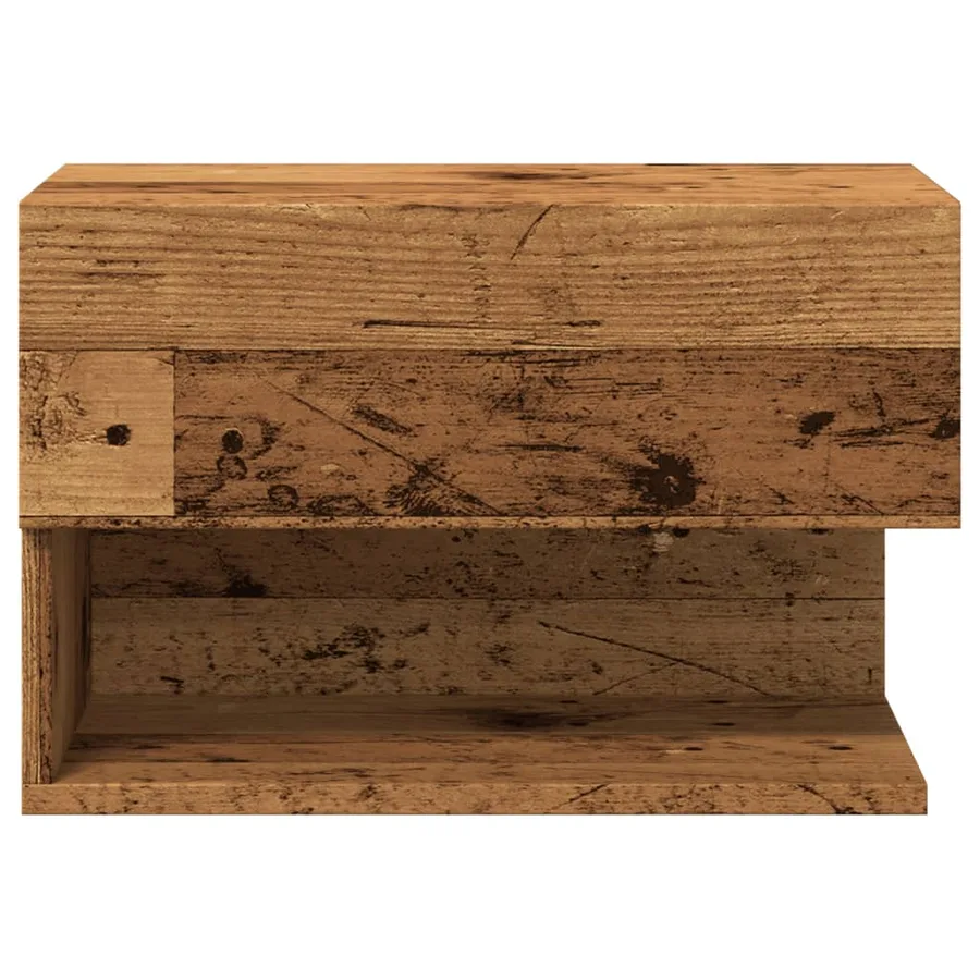 Tables de chevet murales 2 pcs vieux bois - 4