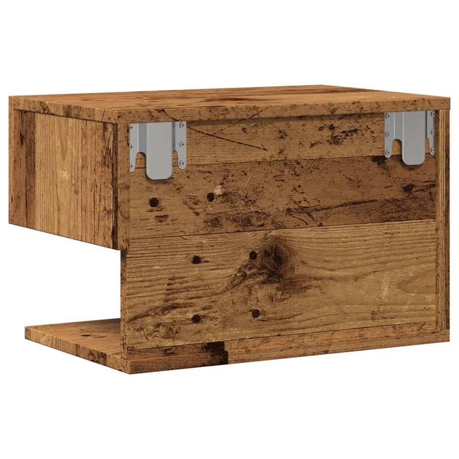 Tables de chevet murales 2 pcs vieux bois - 5