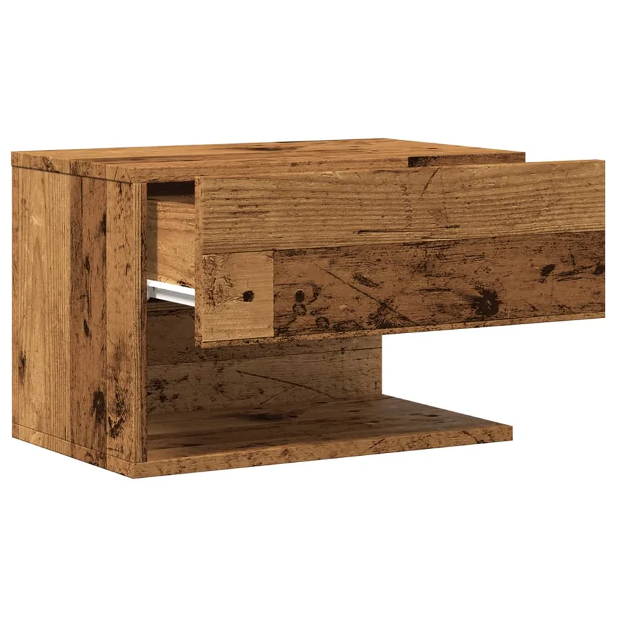 Tables de chevet murales 2 pcs vieux bois - 9