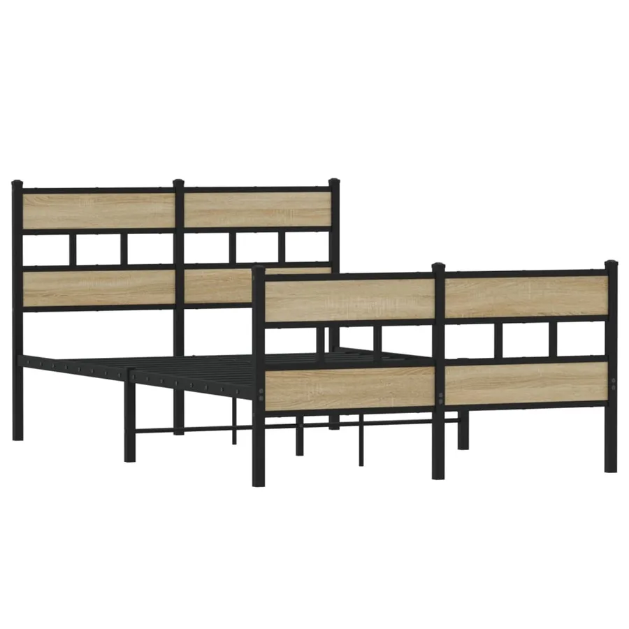 Cadre de lit en métal sans matelas chêne sonoma 120x200 cm - 3