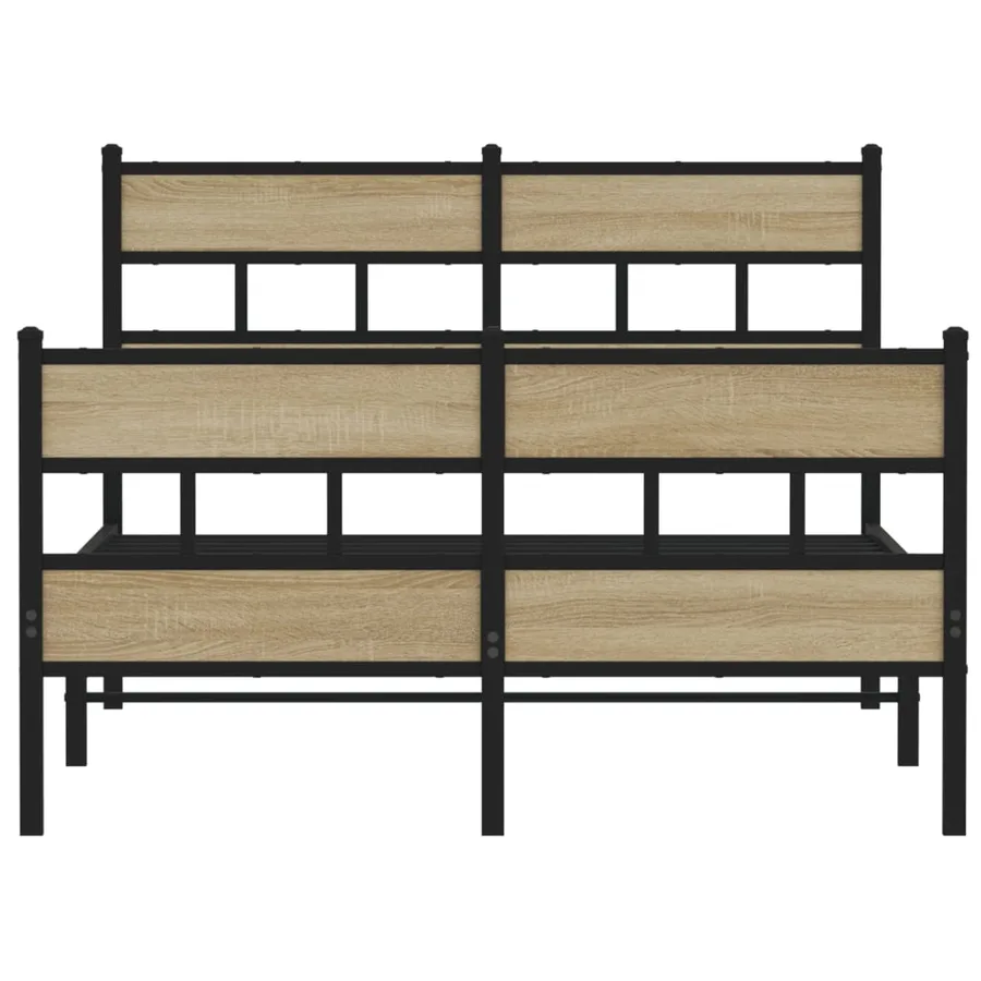 Cadre de lit en métal sans matelas chêne sonoma 120x200 cm - 4