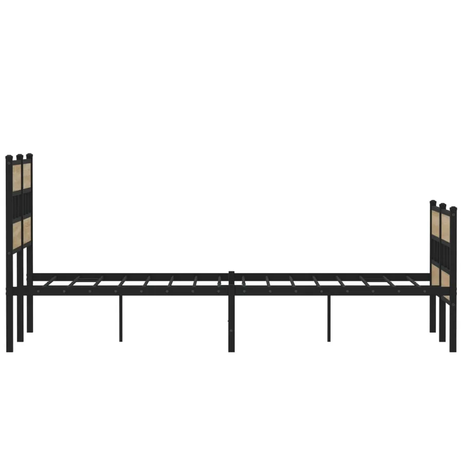 Cadre de lit en métal sans matelas chêne sonoma 120x200 cm - 5