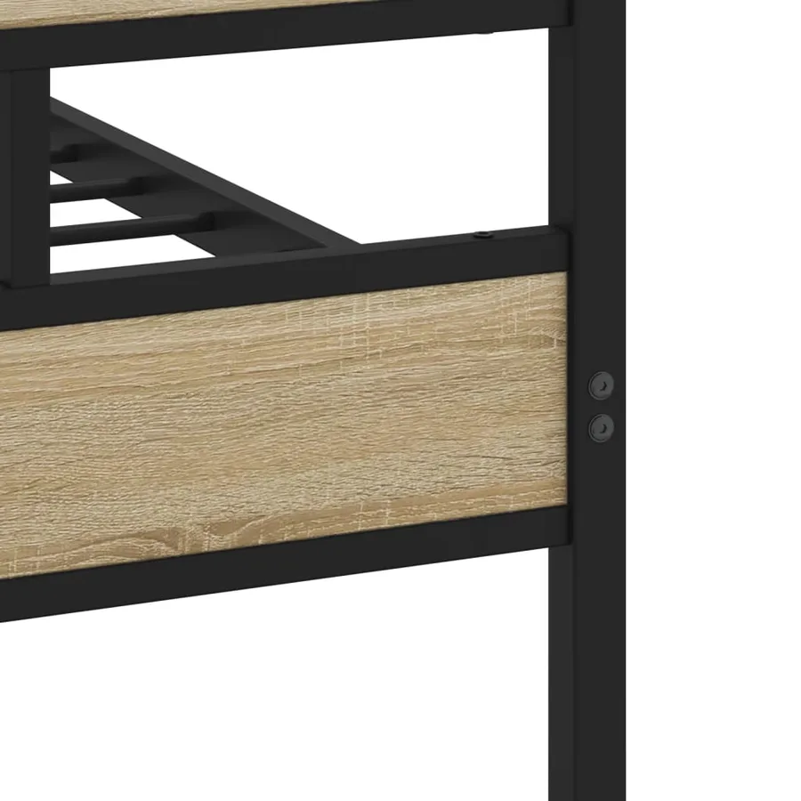 Cadre de lit en métal sans matelas chêne sonoma 120x200 cm - 8