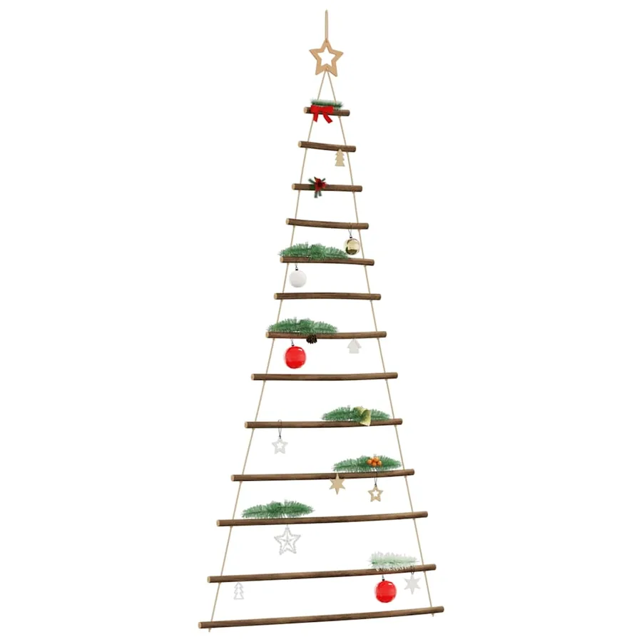Sapin de Noël suspendu avec étoile supérieure 86 x 180 cm Branche naturelle