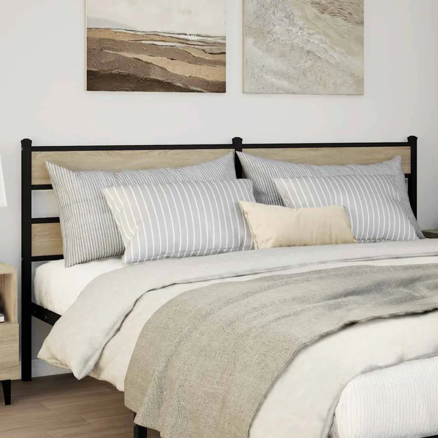 Tête de lit de remplacement chêne sonoma 193 cm fer et bois d’ingénierie