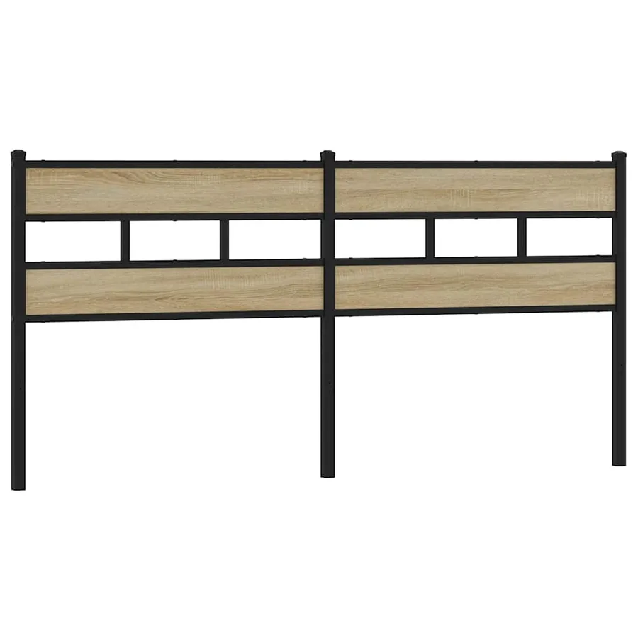 Tête de lit de remplacement chêne sonoma 193 cm fer et bois d’ingénierie - 2