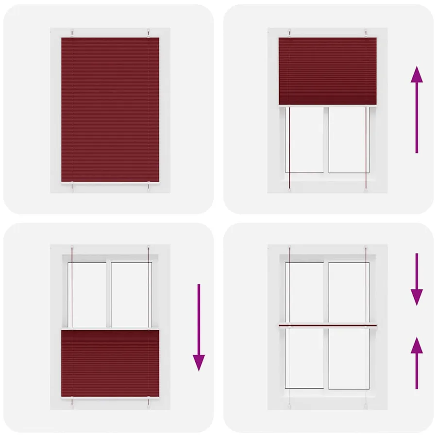 Store plissé rouge bordeaux 95x100 cm largeur du tissu 94,4 cm - 5