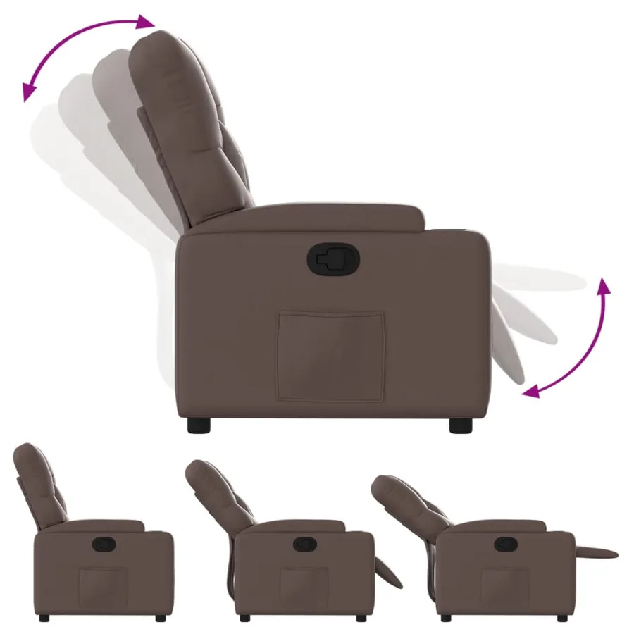 Fauteuil inclinable Marron Similicuir - 4