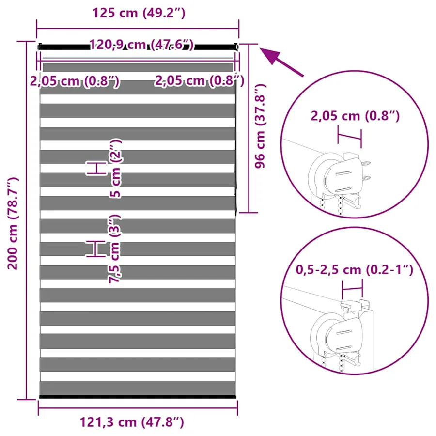 Store zèbre gris clair largeur du tissu 120,9 cm polyester - 16