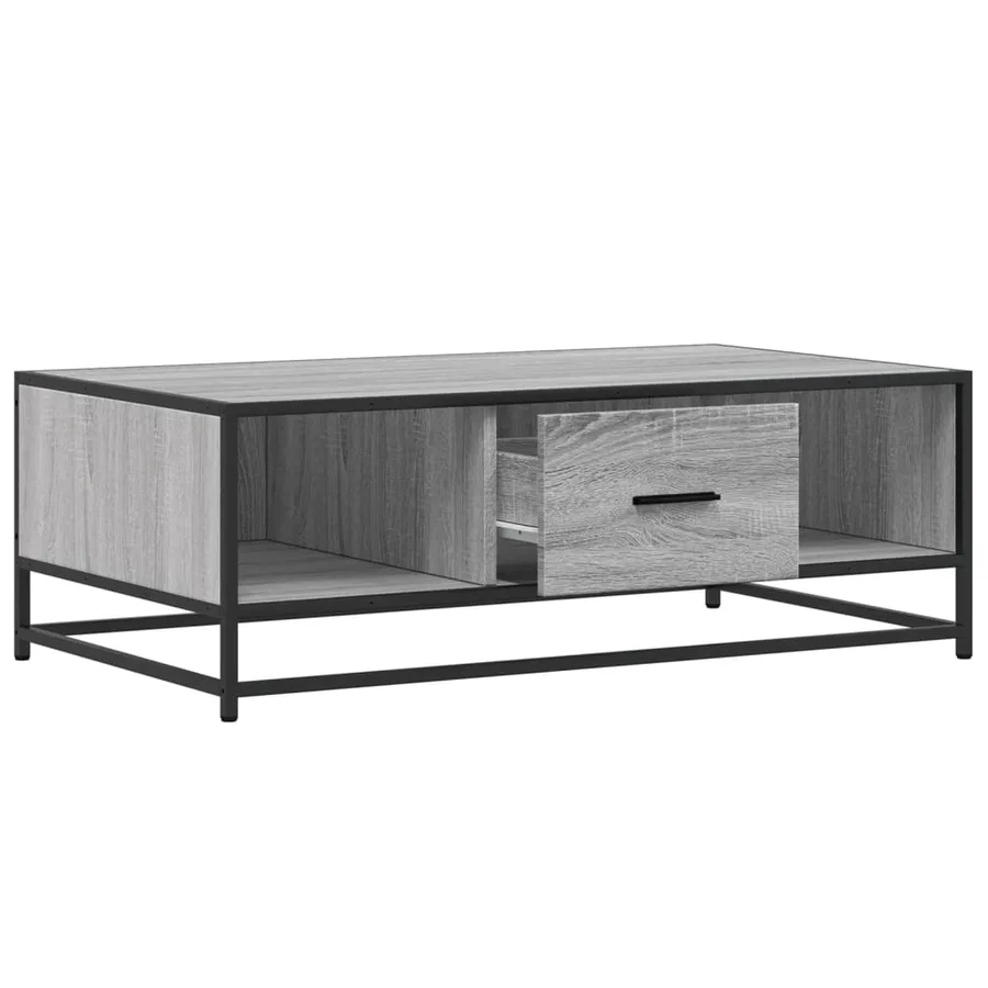 Table basse sonoma gris 100x57x35 cm bois d'ingénierie et métal - 8