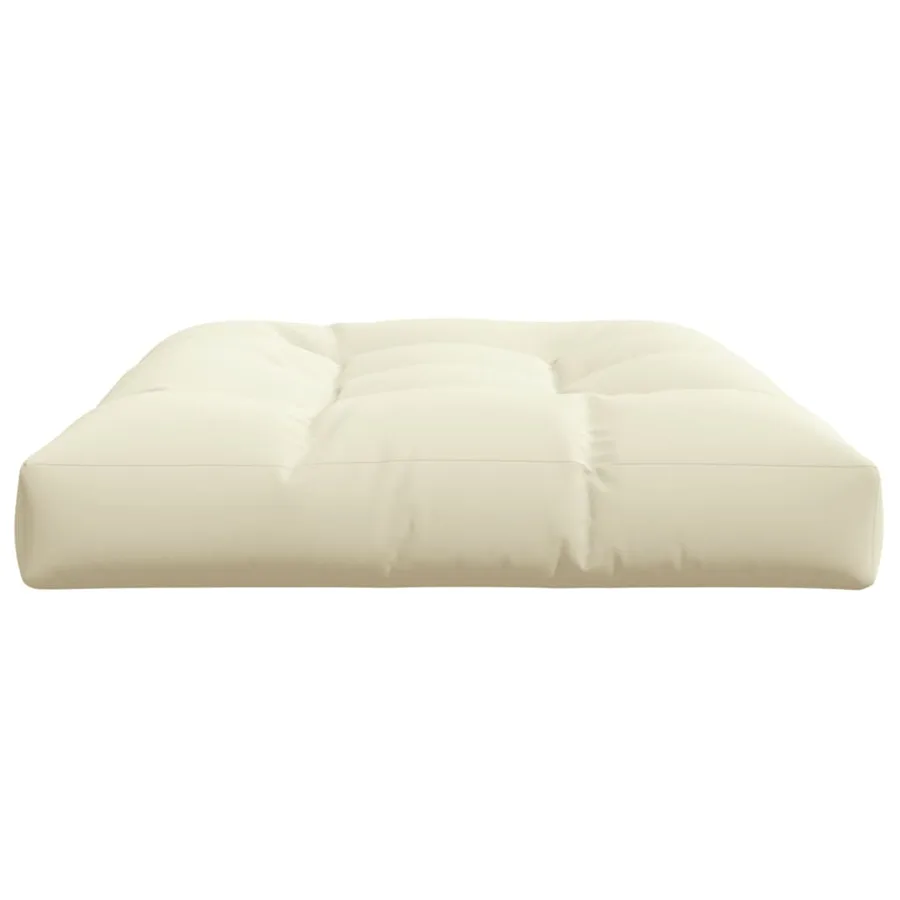 Coussin de palette crème 120x80x12 cm tissu - 5