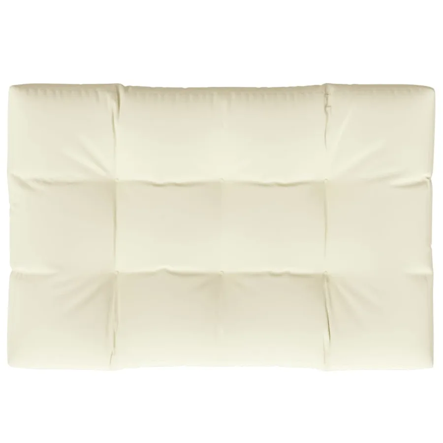 Coussin de palette crème 120x80x12 cm tissu - 6