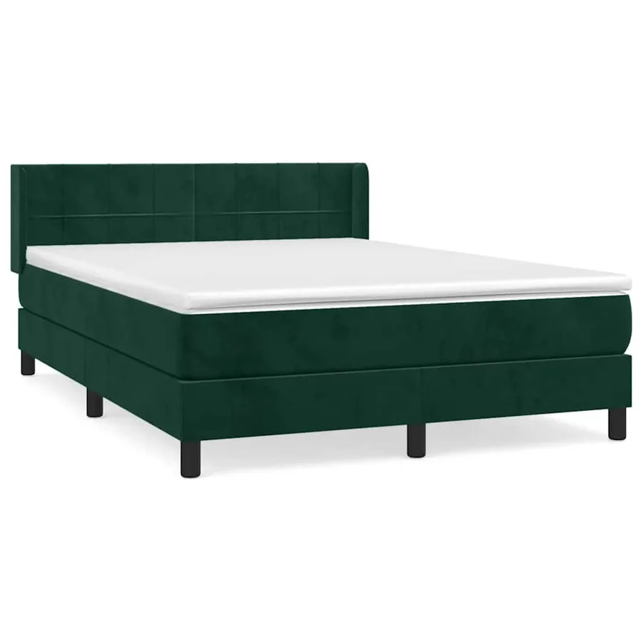 Sommier à lattes de lit et matelas Vert foncé 140x190cm Velours - 2
