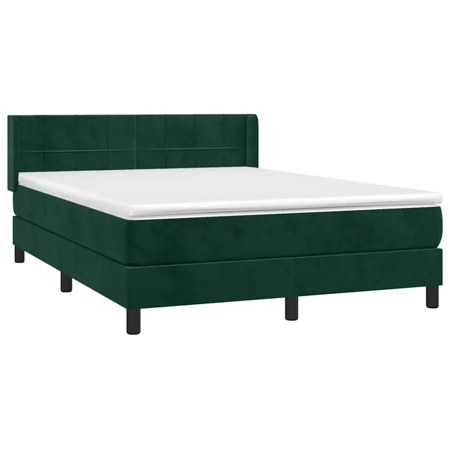 Sommier à lattes de lit et matelas Vert foncé 140x190cm Velours - 3