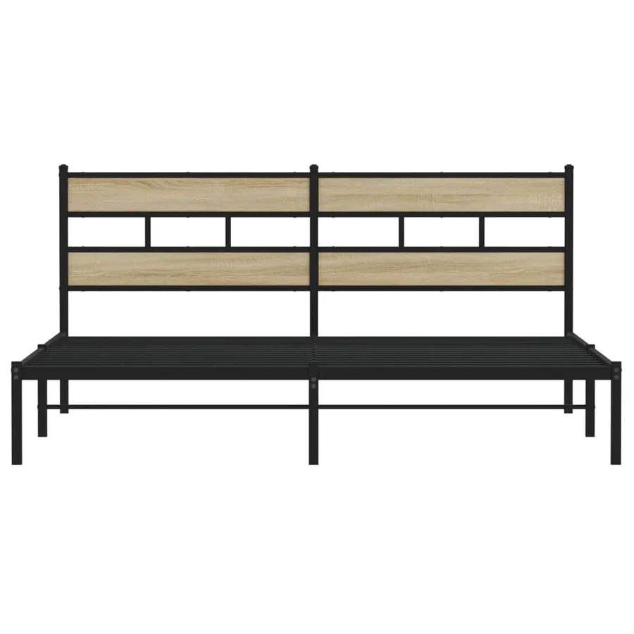Cadre de lit en métal sans matelas chêne sonoma 183x213 cm - 4