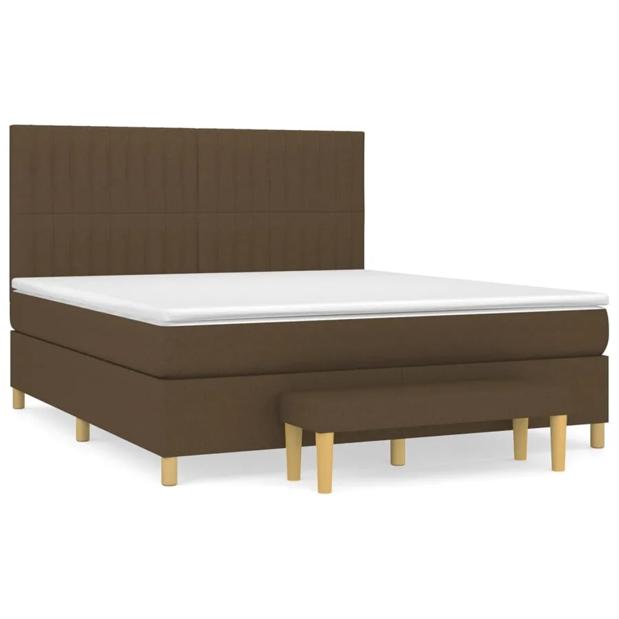 Sommier à lattes de lit avec matelas Marron foncé 160x200 cm - 2