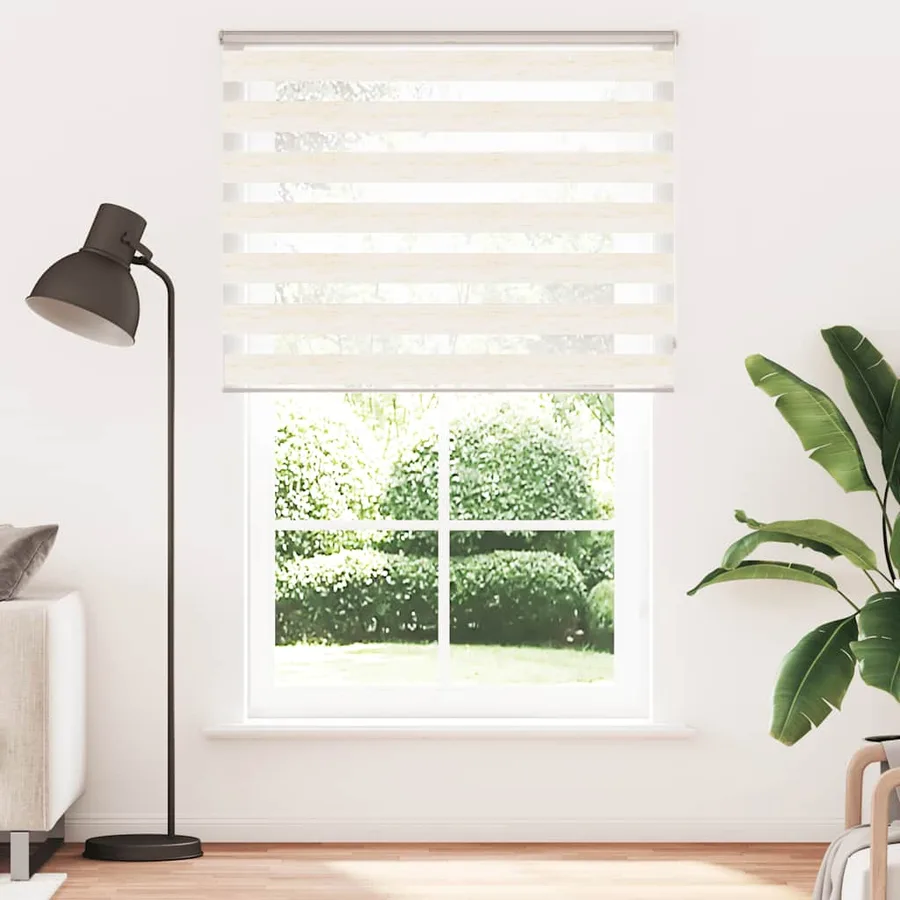 Store zèbre beige marbré largeur du tissu 135,9 cm polyester - 2