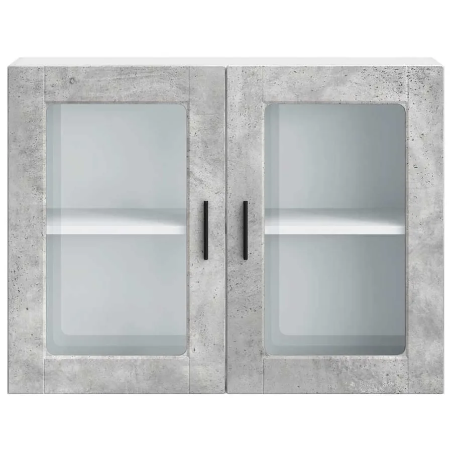 Armoire murale de cuisine avec porte en verre Porto gris béton - 7