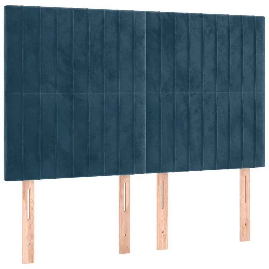 Sommier à lattes de lit avec matelas LED Bleu foncé 140x190 cm - 7