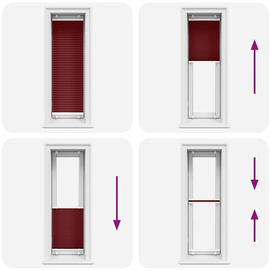 Store plissé rouge bordeaux 40x150 cm largeur du tissu 39,4 cm - 5
