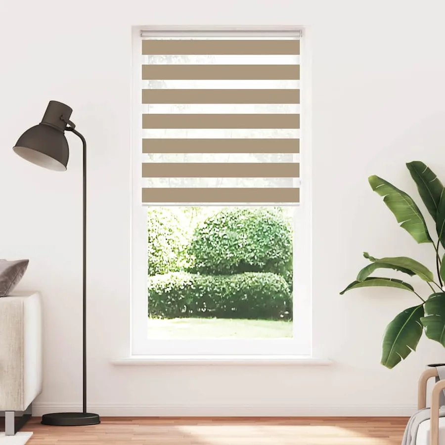 Store zèbre marron sable largeur du tissu 100,9cm polyester - 2