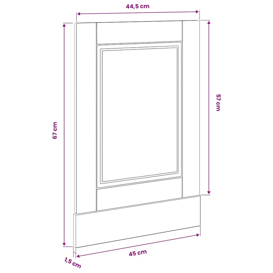 Panneau de lave-vaisselle Porto noir 45x1,5x57 cm - 8