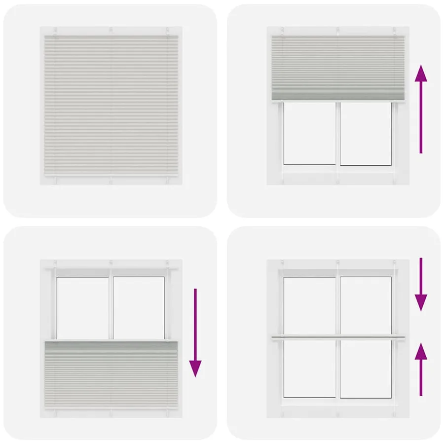 Store plissé gris clair 120x100cm largeur du tissu 119,4cm - 5