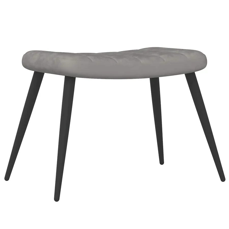Chaise de relaxation avec repose-pied Gris clair Velours - 7