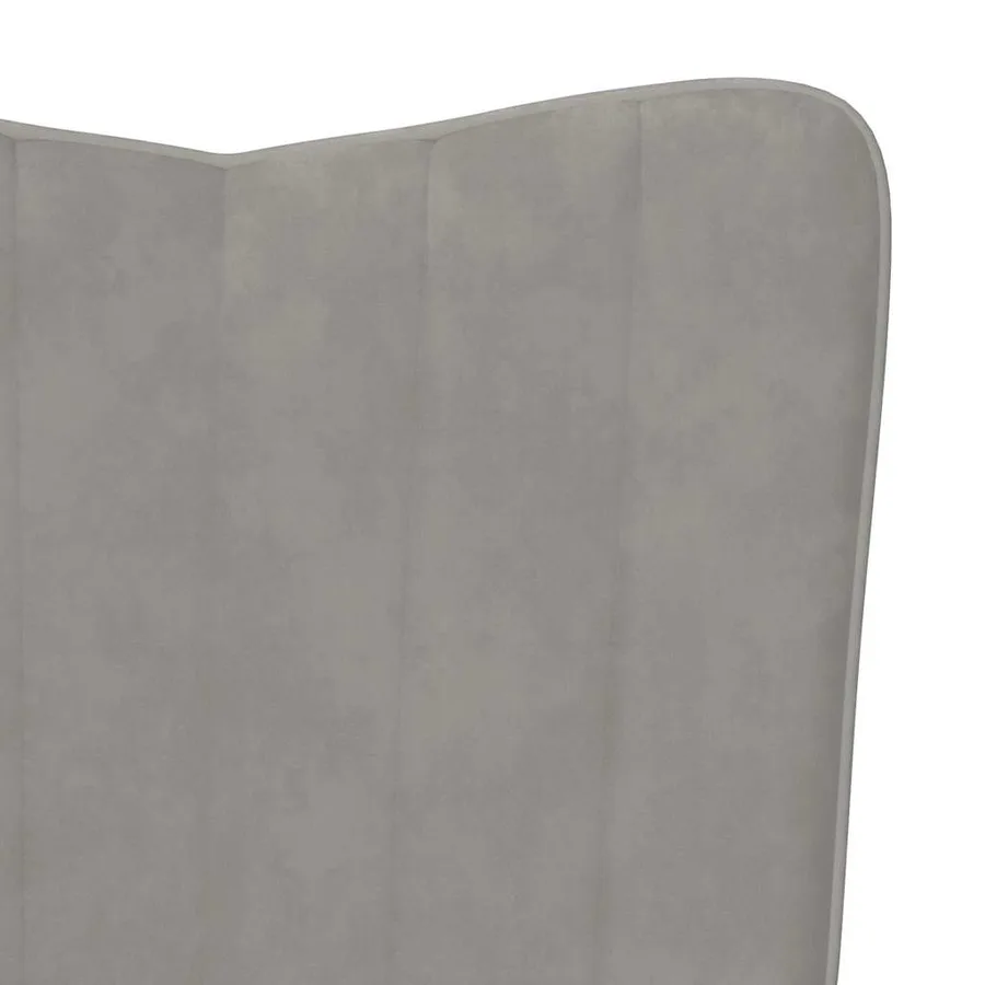 Chaise de relaxation avec repose-pied Gris clair Velours - 9