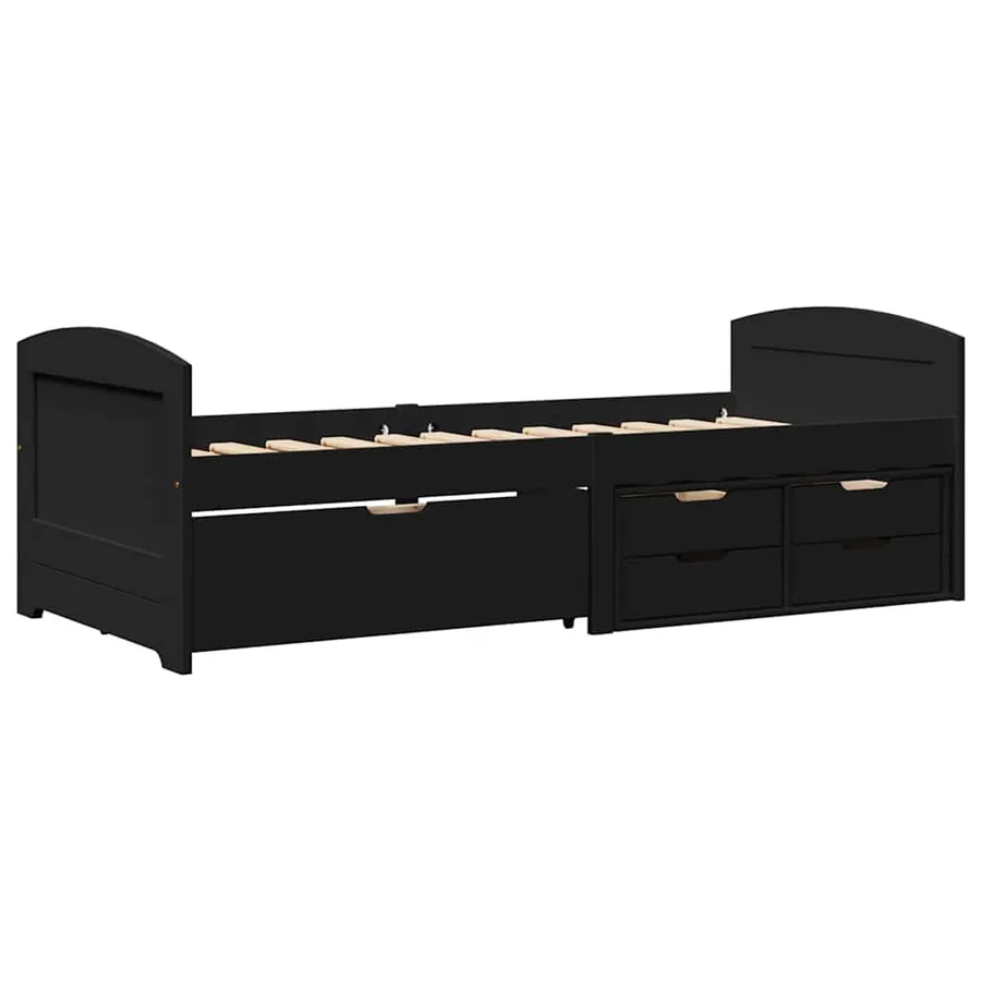 Lit de jour avec 5 tiroirs sans matelas IRUN noir 90x200 cm - 2