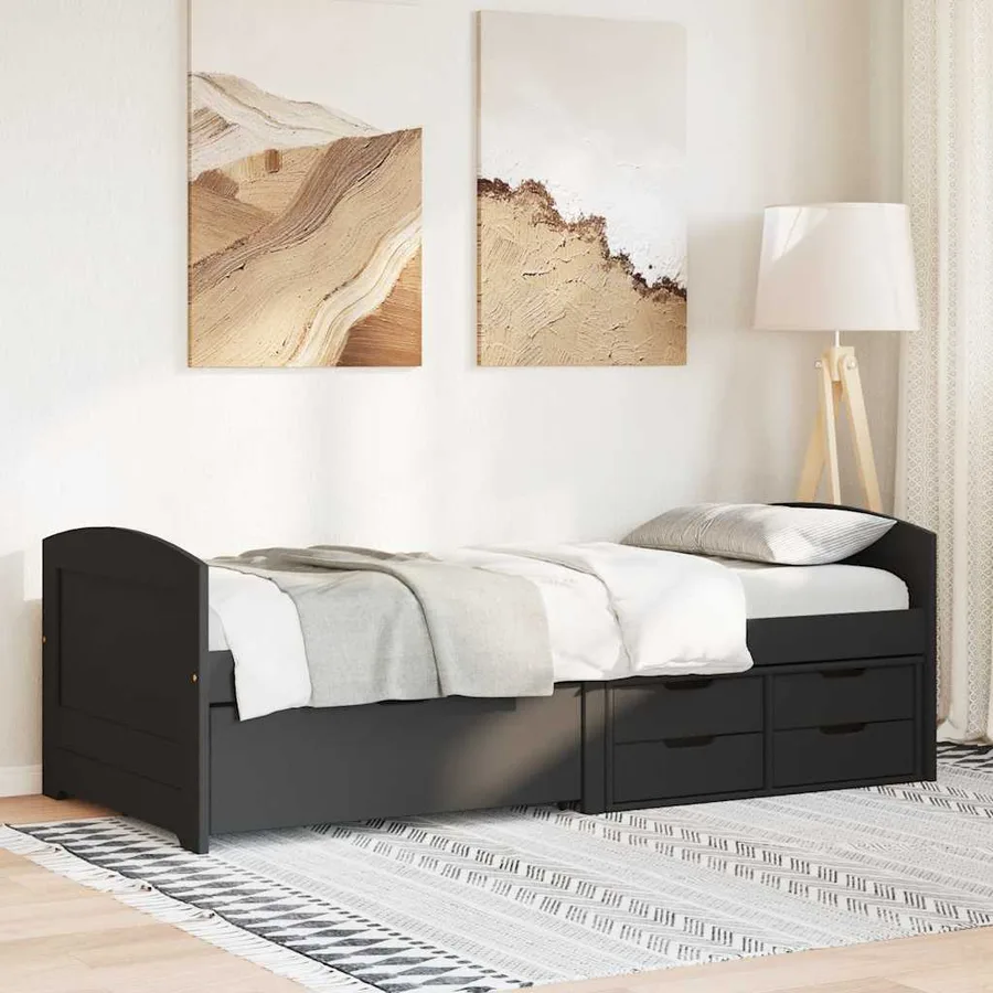 Lit de jour avec 5 tiroirs sans matelas IRUN noir 90x200 cm - 4