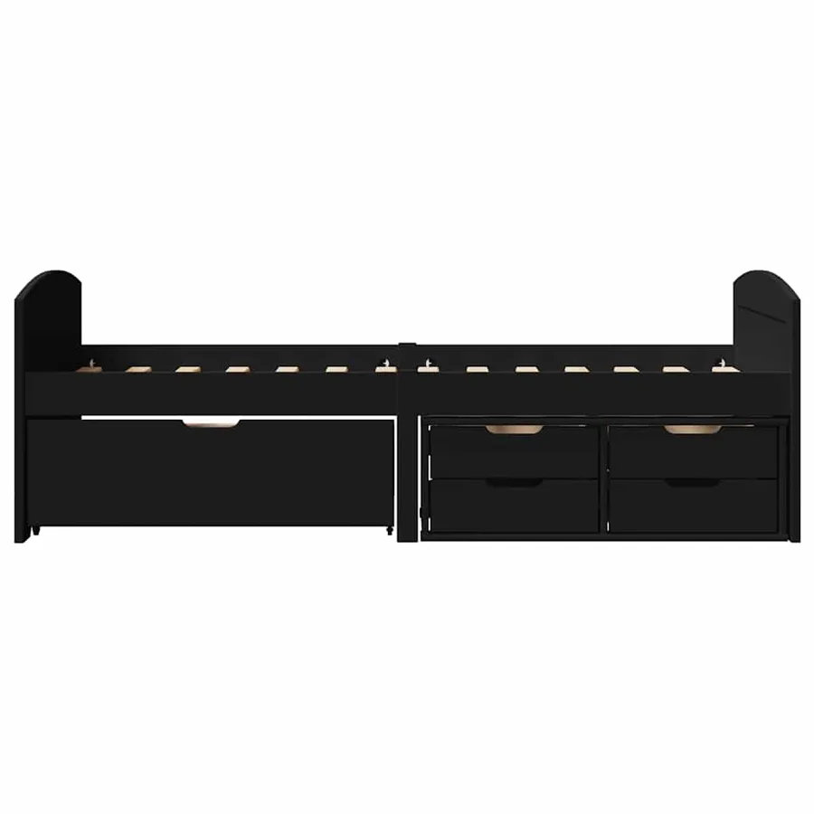 Lit de jour avec 5 tiroirs sans matelas IRUN noir 90x200 cm - 5