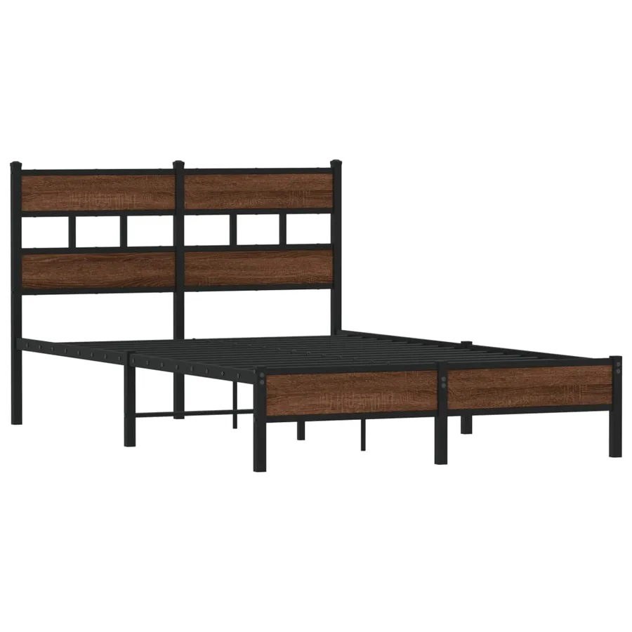Cadre de lit sans matelas chêne marron 120x200 cm - 3