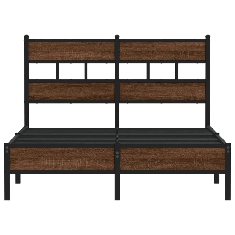 Cadre de lit sans matelas chêne marron 120x200 cm - 4