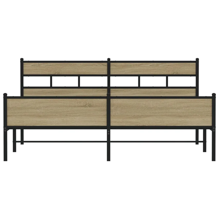 Cadre de lit en métal sans matelas chêne sonoma 193x203 cm - 4
