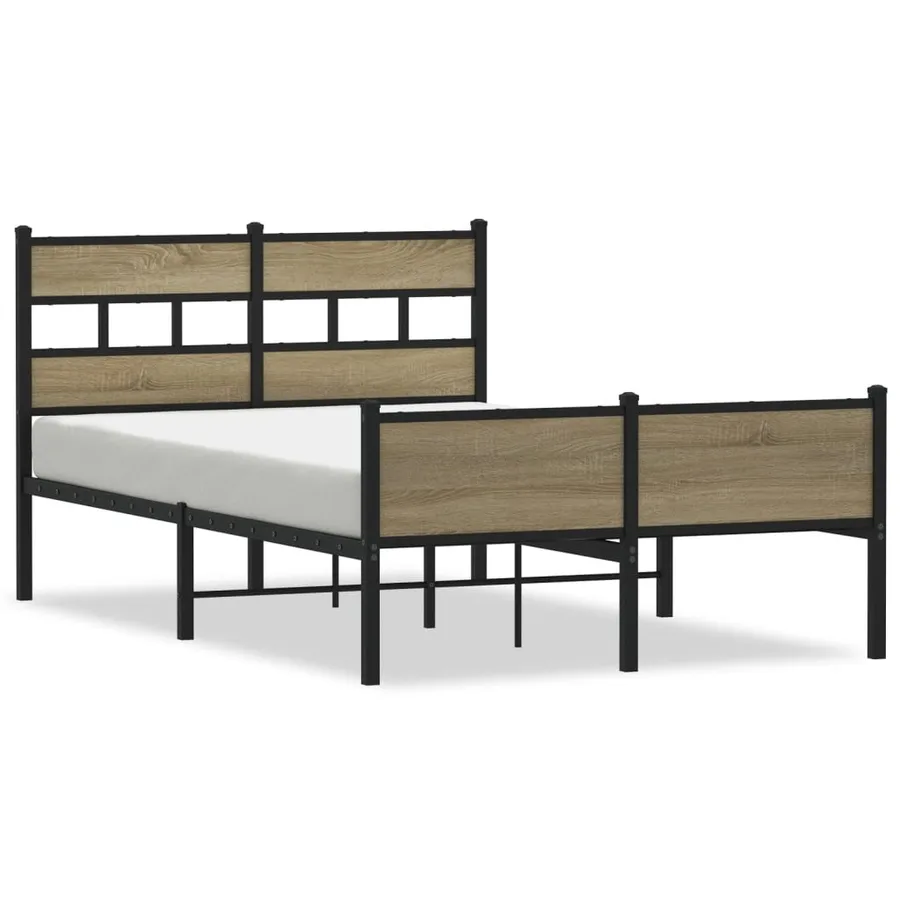 Cadre de lit sans matelas chêne sonoma 120x200 cm - 2