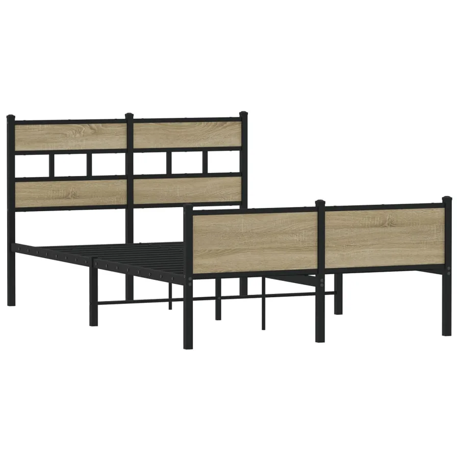 Cadre de lit sans matelas chêne sonoma 120x200 cm - 3