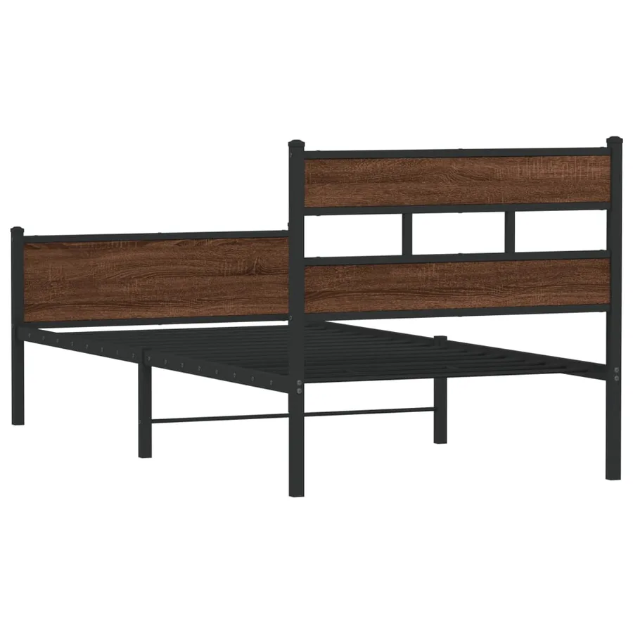 Cadre de lit sans matelas chêne marron 100x190 cm - 6