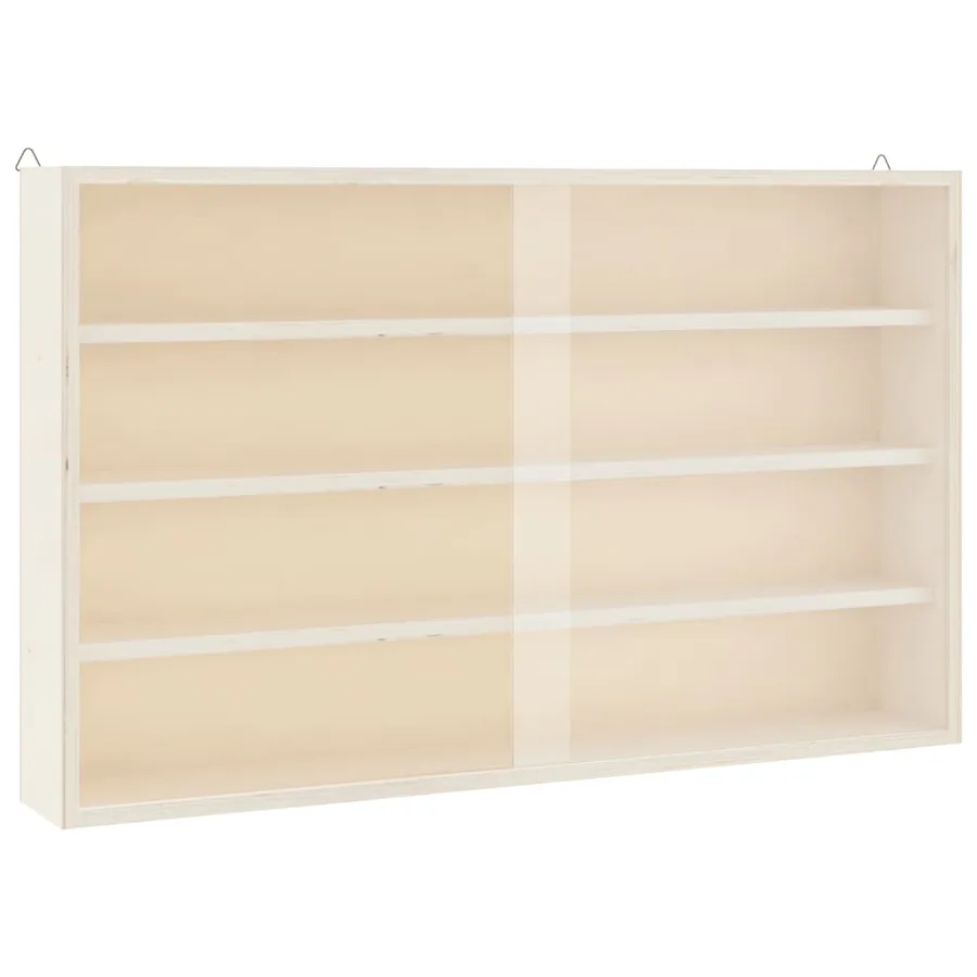 Vitrine de collection en bois avec portes 60 x 8,5 x 37 cm - 4