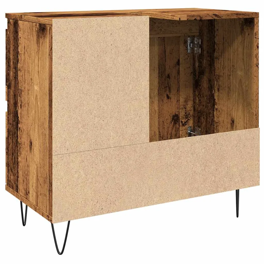 Armoire de lavabo de salle de bain vieux bois 65x33x60 cm - 7