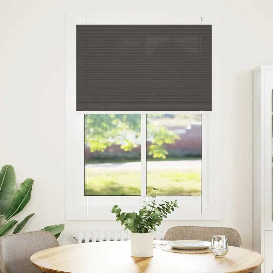 Store plissé noir 95x150 cm largeur du tissu 94,4 cm polyester - 2